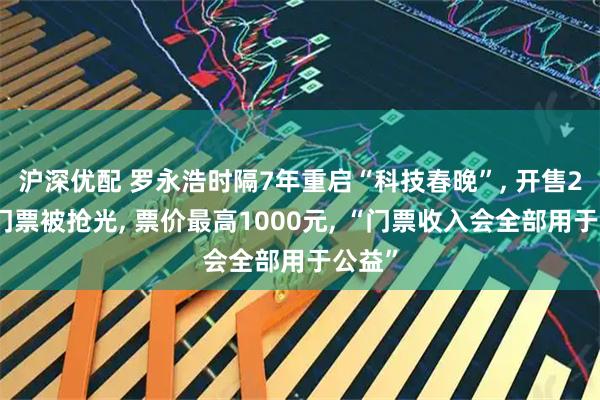 沪深优配 罗永浩时隔7年重启“科技春晚”, 开售2小时门票被抢光, 票价最高1000元, “门票收入会全部用于公益”