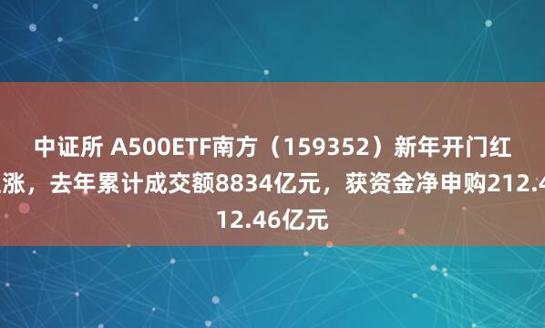 中证所 A500ETF南方（159352）新年开门红放量上涨，去年累计成交额8834亿元，获资金净申购212.46亿元